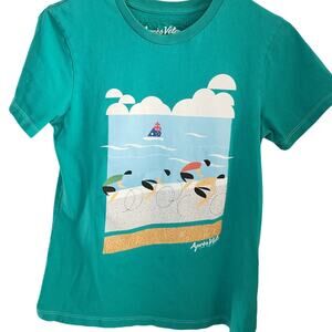 Apres Velo T-Shirt 2014 Tour Down Under Victor Harbor Green Small Bike Cycling